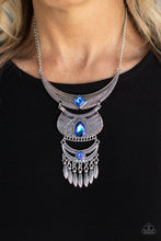 Load image into Gallery viewer, Paparazzi Lunar Enchantment - Blue Rhinestone Necklace
