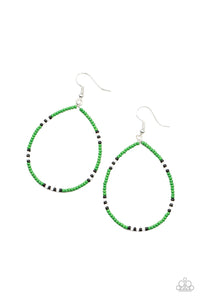 Keep Up The Good BEADWORK - Green Seed Bead Earring Paparazzi