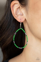 Load image into Gallery viewer, Keep Up The Good BEADWORK - Green Seed Bead Earring Paparazzi
