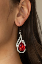 Load image into Gallery viewer, Dancefloor Diva - Red Rhinestone Earring Paparazzi
