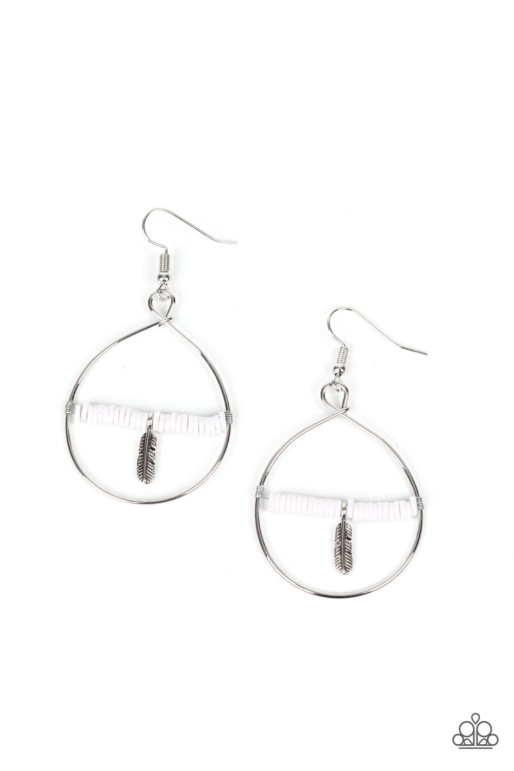 Paparazzi Free Bird Freedom - White Earring