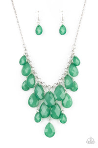 Front Row Flamboyance - Green Necklace Paparazzi