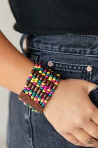 Paparazzi Tropical Nirvana - Multi Wood Bracelet