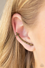 Load image into Gallery viewer, Give Me The SWOOP - Brass Post Earring-Paparazzi
