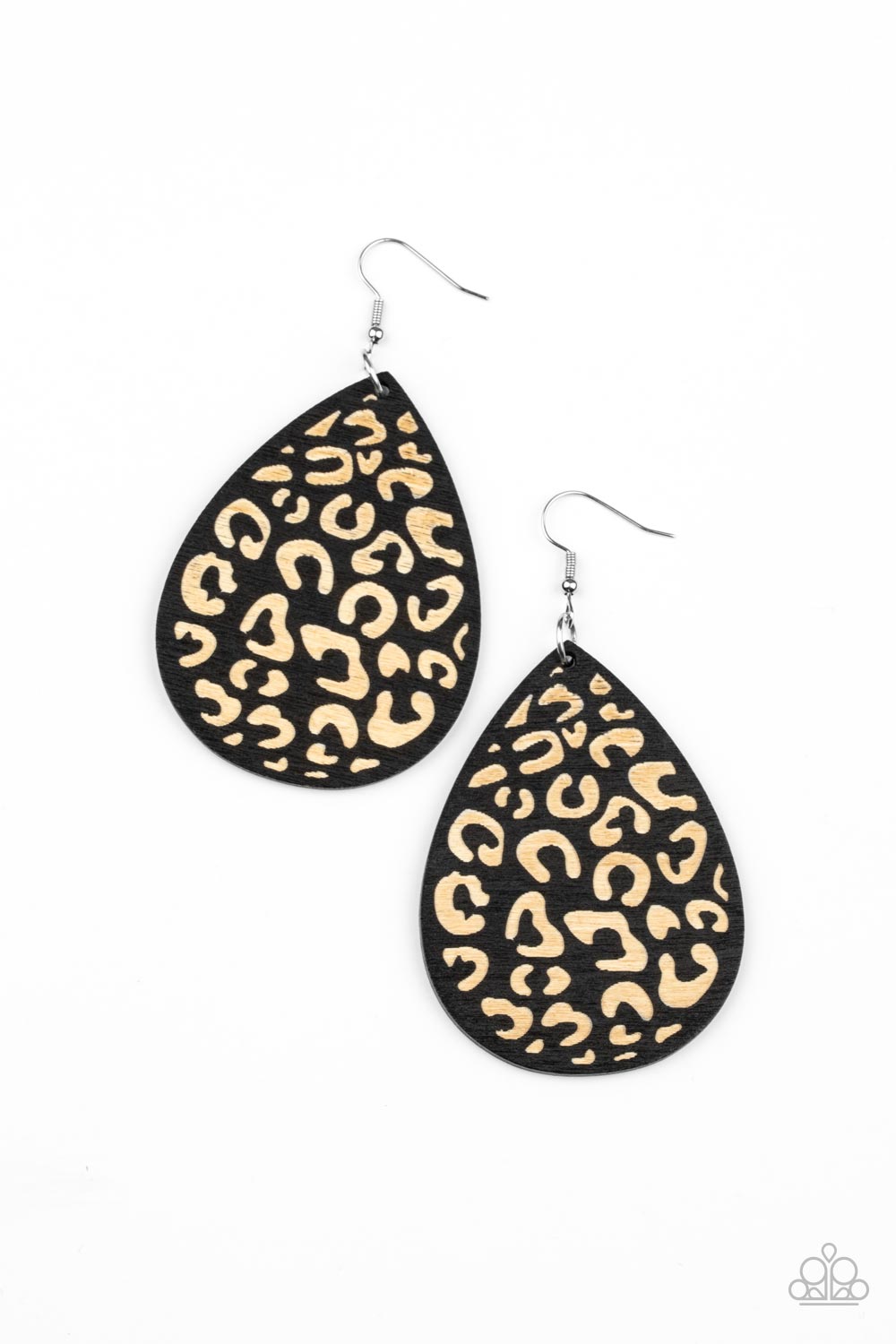 Paparazzi Suburban Jungle - Black Wood Earring