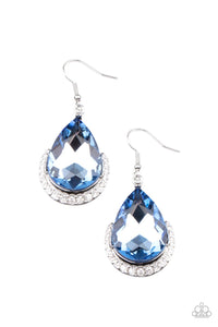 Paparazzi Mega Marvelous - Blue Rhinestone Earring