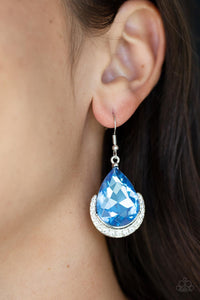 Paparazzi Mega Marvelous - Blue Rhinestone Earring