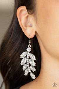 Paparazzi Ice Garden Gala - White Rhinestone Earring