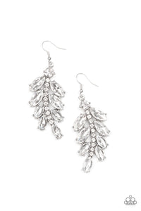 Paparazzi Ice Garden Gala - White Rhinestone Earring