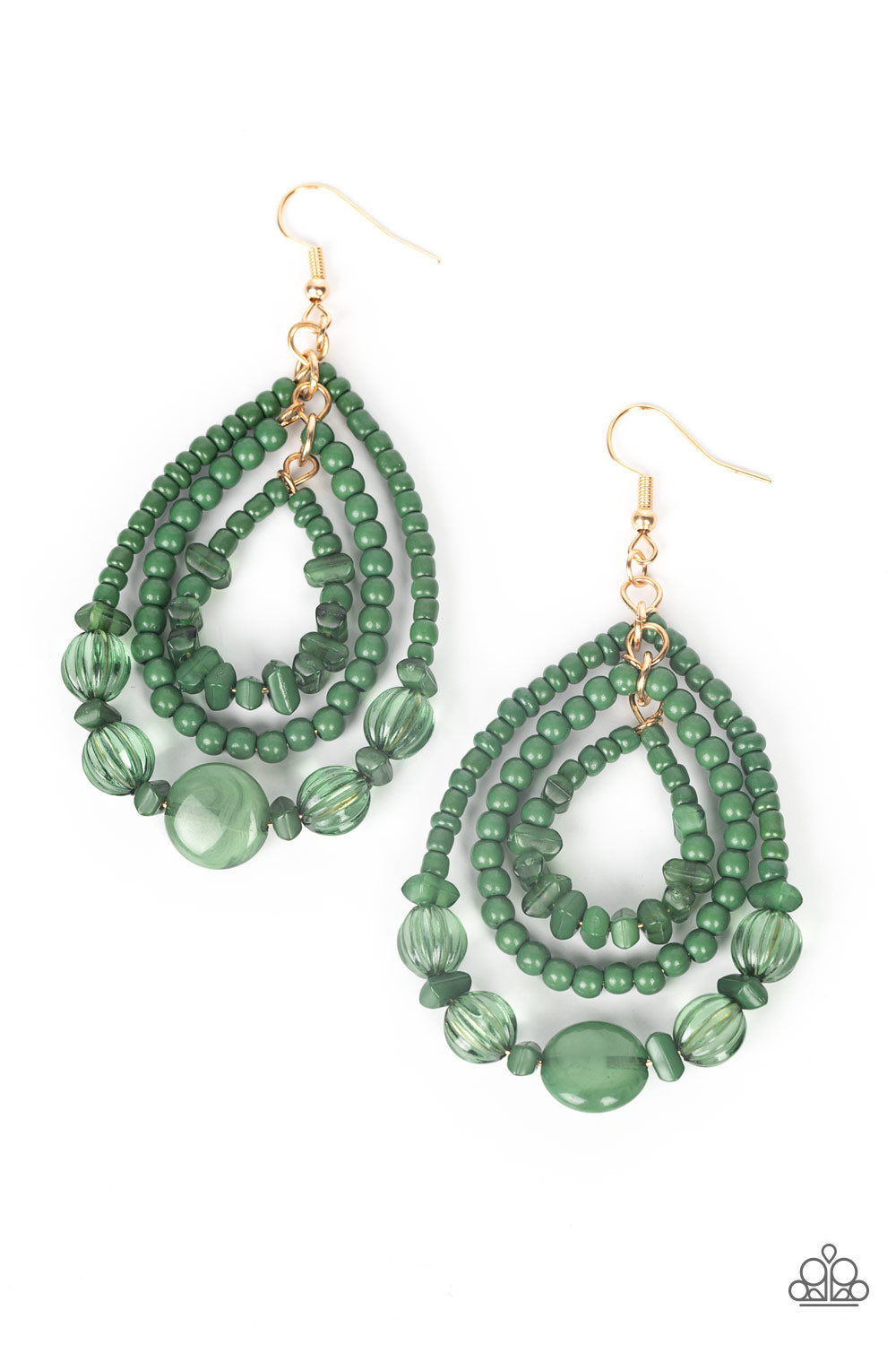 Prana Party - Green Earring Paparazzi