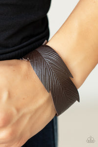 Whimsically Winging It - Brown Leather Bracelet Paparazzi