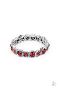 Paparazzi Phenomenally Perennial - Red Rhinestone Bracelet