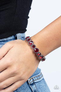 Paparazzi Phenomenally Perennial - Red Rhinestone Bracelet