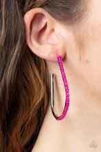 Load image into Gallery viewer, Beaded Bauble - Pink Hoop Earring Paparazzi
