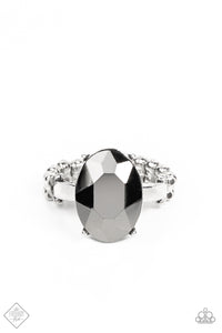 Updated Dazzle -Silver  Hematite Ring Paparazzi