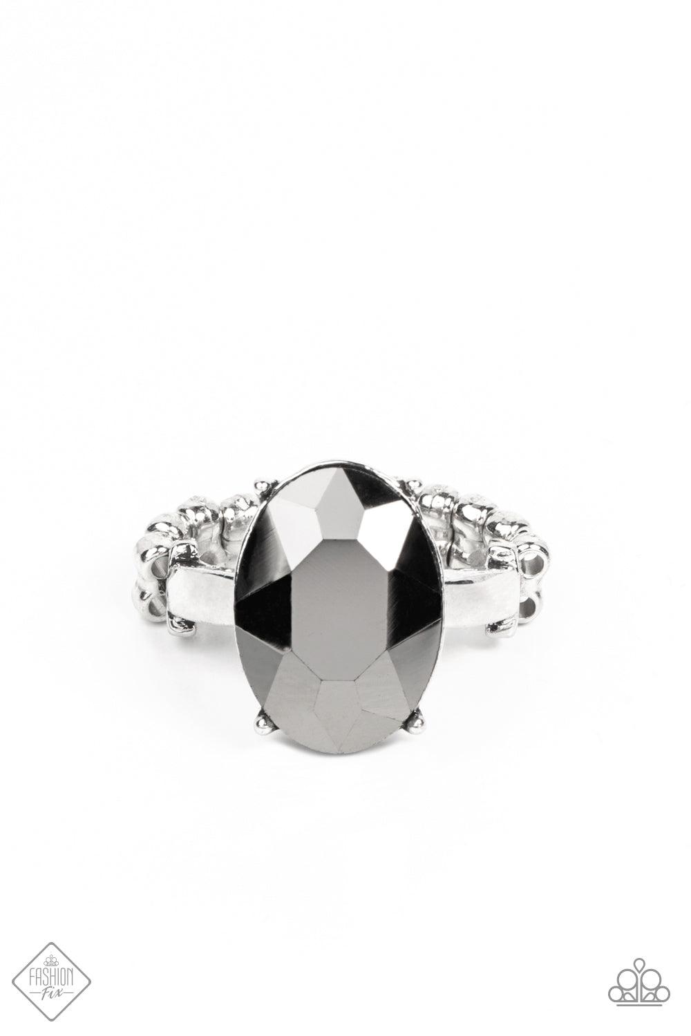 Updated Dazzle -Silver  Hematite Ring Paparazzi