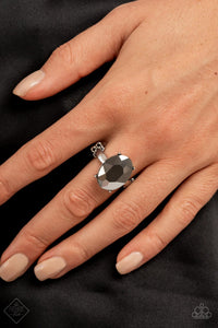 Updated Dazzle -Silver  Hematite Ring Paparazzi