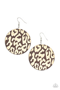 Catwalk Safari - Brown Wood Earring Paparazzi