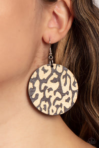 Catwalk Safari - Brown Wood Earring Paparazzi