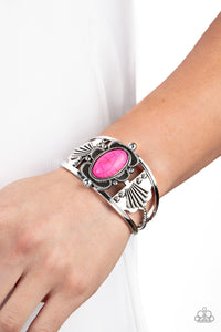 Paparazzi Sandstone Tundra - Pink Stone Bracelet