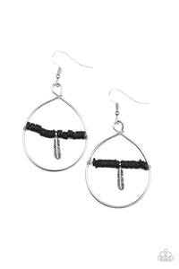 Paparazzi Free Bird Freedom - Black Earring