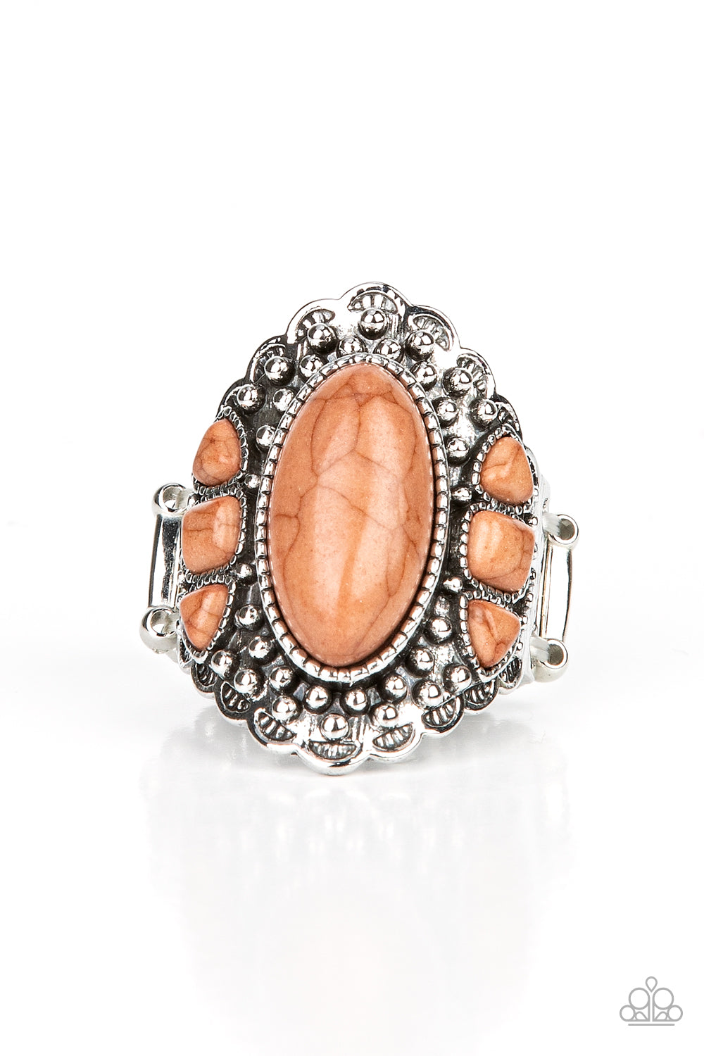 Rustler Road - Brown Stone Ring Paparazzi