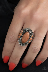 Rustler Road - Brown Stone Ring Paparazzi
