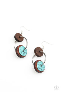 Artisanal Aesthetic - Blue Wood Earring Paparazzi