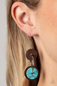 Artisanal Aesthetic - Blue Wood Earring Paparazzi