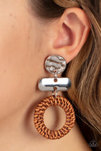 Load image into Gallery viewer, Paparazzi Woven Whimsicality - Brown Wood Earring
