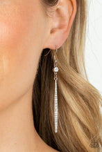 Load image into Gallery viewer, Paparazzi Skyscraping Shimmer - White Rhinestone Earring
