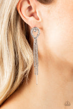 Load image into Gallery viewer, Paparazzi Luxury Lasso - White Rhinestone Earring
