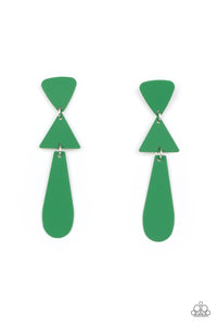 Retro Redux - Green Earring Paparazzi