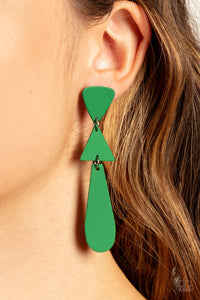 Retro Redux - Green Earring Paparazzi