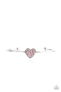 Heart of Ice - Pink Heart Bracelet Paparazzi