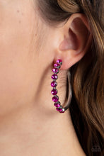 Load image into Gallery viewer, Photo Finish - Pink Hoop Earring Paparazzi
