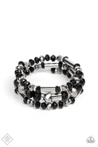 Paparazzi Dynamic Dazzle - Black Coil Bracelet