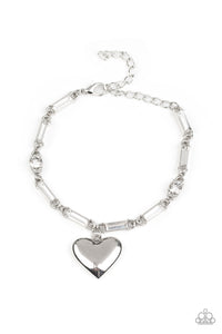 Sweetheart Secrets - White Rhinestone Bracelet Paparazzi