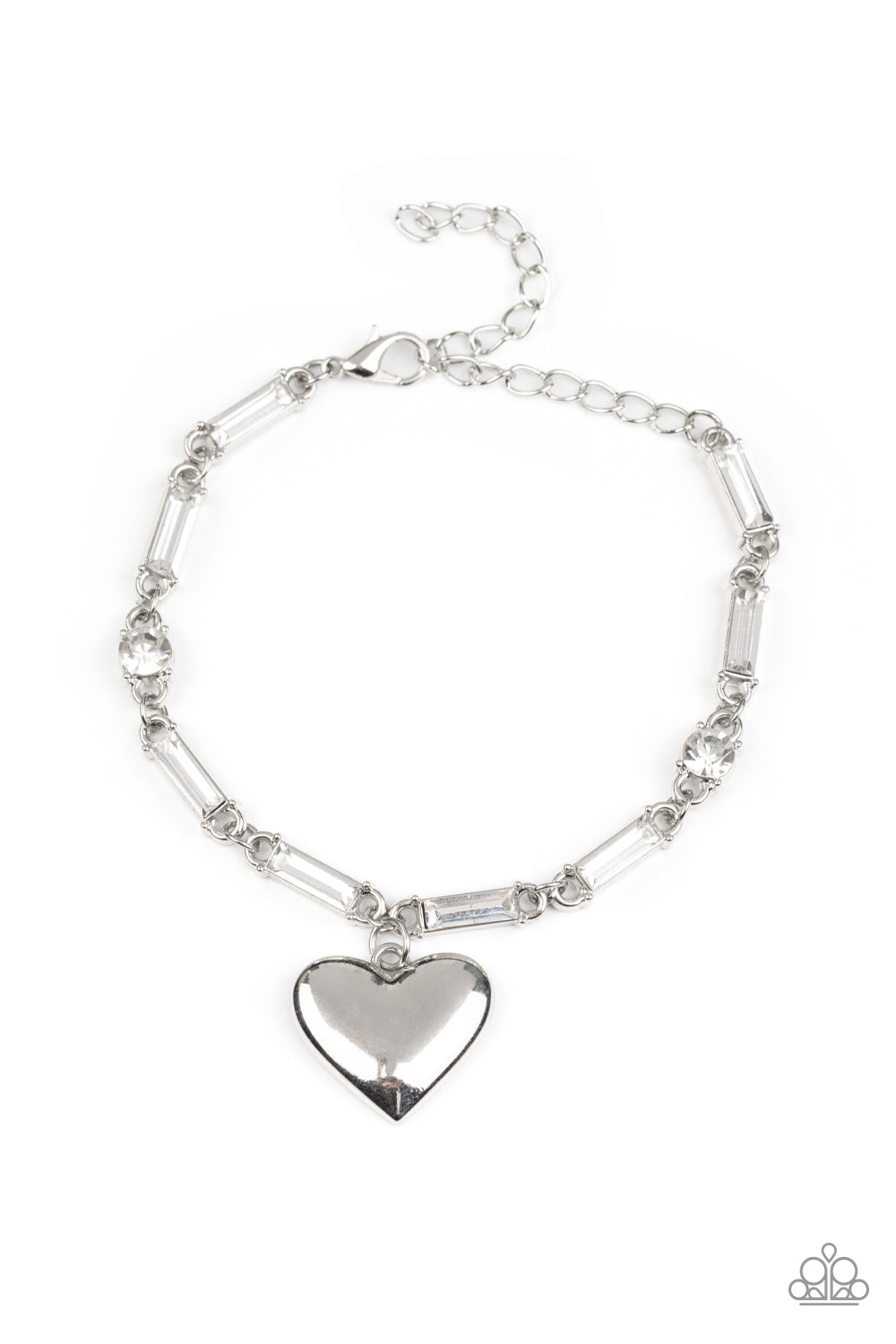 Sweetheart Secrets - White Rhinestone Bracelet Paparazzi