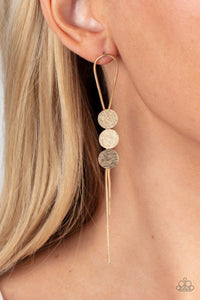 Bolo Beam - Gold Post Earring Paparazzi