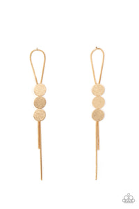 Bolo Beam - Gold Post Earring Paparazzi