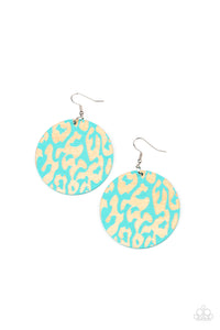 Catwalk Safari - Blue Wood Earring Paparazzi