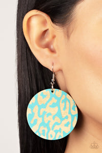 Catwalk Safari - Blue Wood Earring Paparazzi