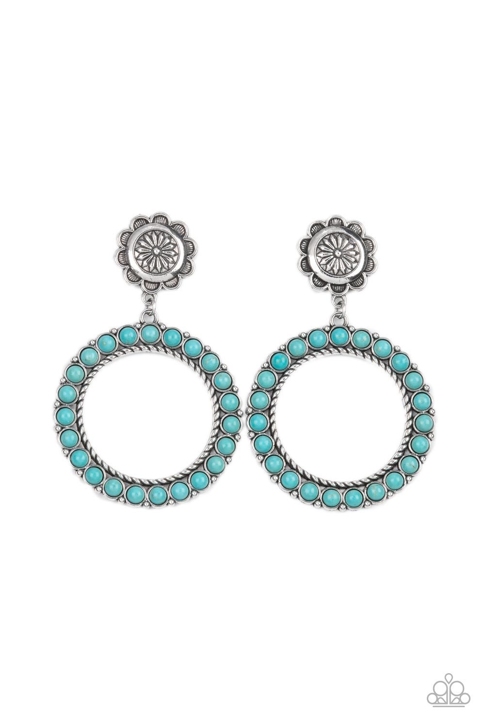 Paparazzi Playfully Prairie - Turquoise Earring