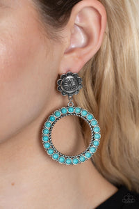 Paparazzi Playfully Prairie - Turquoise Earring