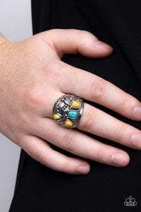 Paparazzi Down-To-Earth Detail - Yellow Stone Ring