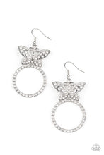 Load image into Gallery viewer, Paradise Found - White Butterfly Earring Paparazzi
