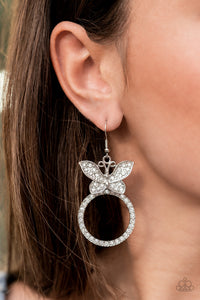 Paradise Found - White Butterfly Earring Paparazzi