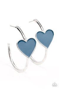 Kiss Up - Blue Heart Earring Paparazzi