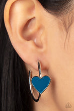 Load image into Gallery viewer, Kiss Up - Blue Heart Earring Paparazzi
